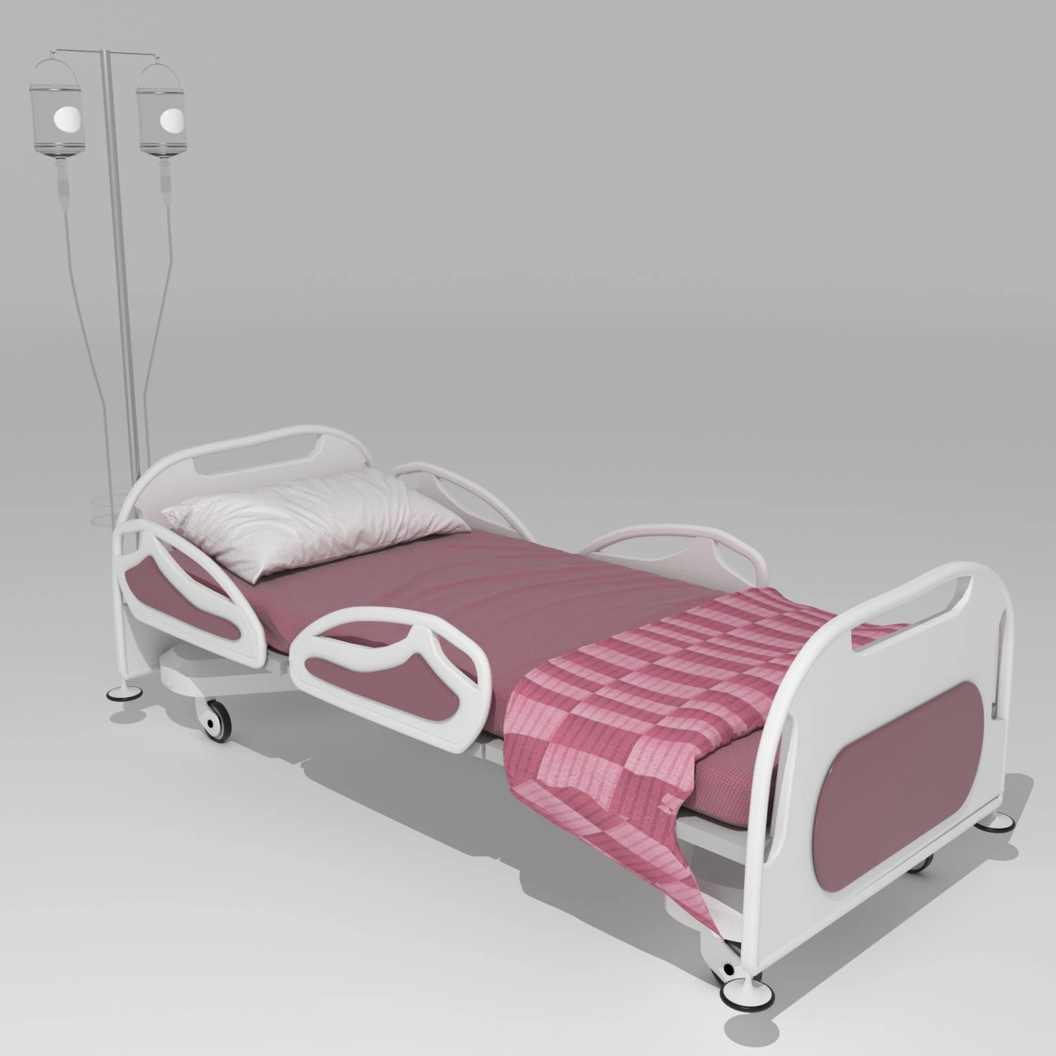 Hospital Bed 3 - 4K 3D Model .c4d .max .obj .3ds .fbx .stl .blend 
