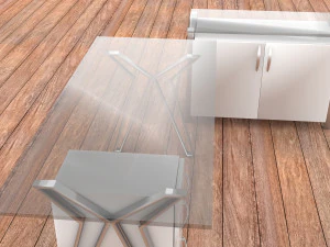 Glass Office Desk 2 3D Model