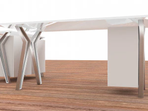 Glass Office Desk 2 3D Model