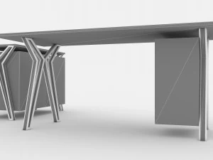 Glass Office Desk 2 3D Model