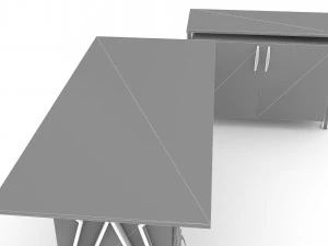 Glass Office Desk 2 3D Model