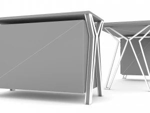 Glass Office Desk 2 3D Model