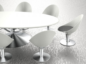 Modern Table Set Model 3D