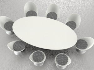Modern Table Set Model 3D