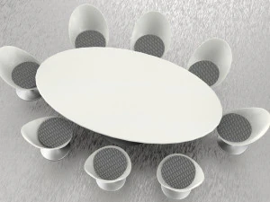 Modern Table Set 3D Model