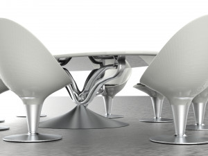 Modern Table Set Model 3D