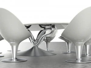 Modern Table Set 3D Model
