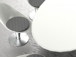 Modern Table Set Model 3D