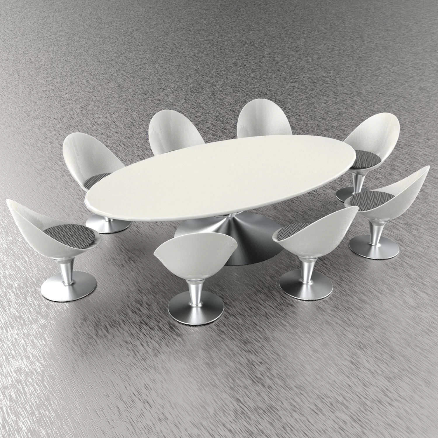 Modern Table Set 3D Model .c4d .max .obj .3ds .fbx .stl .blend 