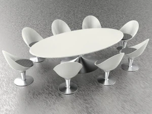 现代餐桌套装 3D 模型