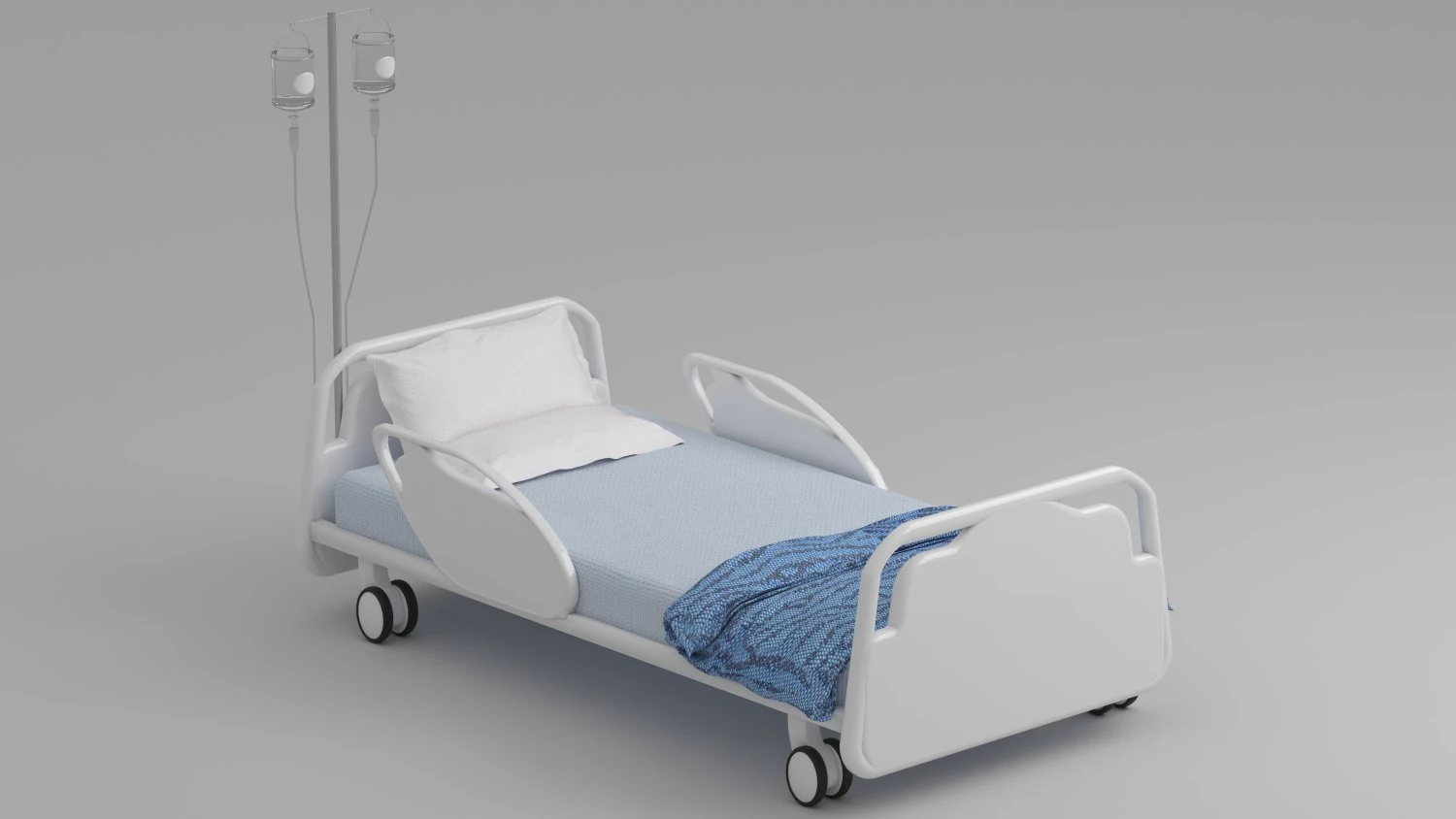 Hospital Bed 4 - 4K 3D Model .c4d .max .obj .3ds .fbx .stl .blend 