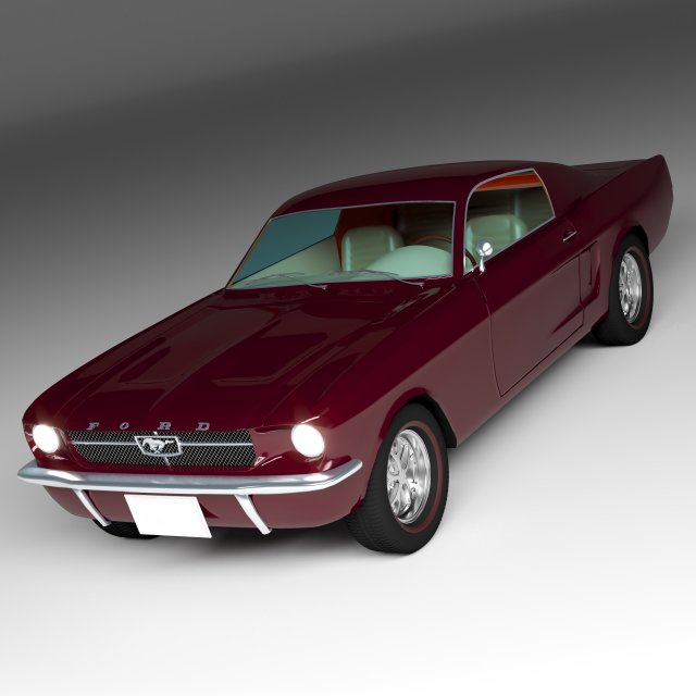 Mustang Fastback 4K 3D Model .c4d .max .obj .3ds .fbx .stl .blend 