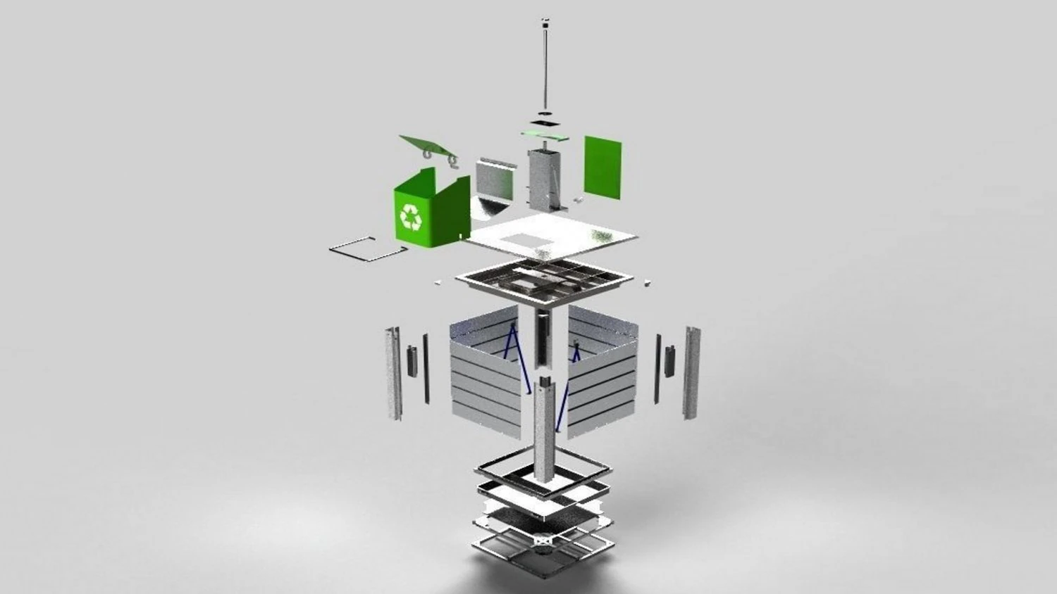 Underground Waste Container 3D Model .c4d .max .obj .3ds .fbx .stl .blend 