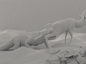Alligator Attack 4K 3D Model