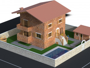 Villa and Wheelchair Elevator Modelo 3D