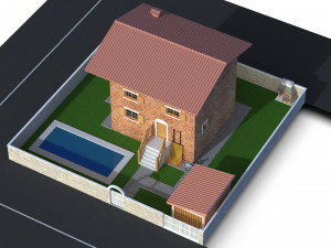 Villa and Wheelchair Elevator Modèle 3D