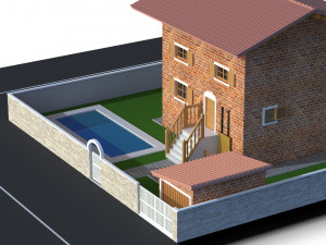 Villa and Wheelchair Elevator Modèle 3D