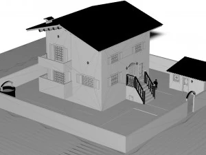 Villa and Wheelchair Elevator 3D Model