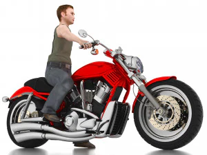 Chopper Biker 3 3D Model