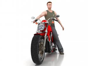 Chopper Biker 3 3D Model
