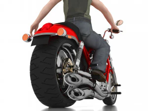 Chopper Biker 3 3D Model