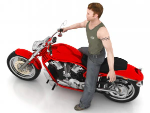 Chopper Biker 3 3D Model