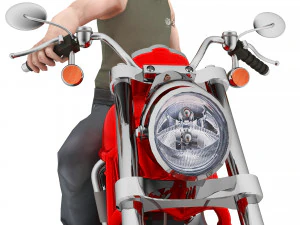 Chopper Biker 3 3D Model