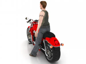 Chopper Biker 3 3D Model