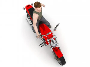 Chopper Biker 3 3D Model