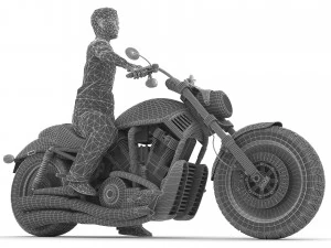 Chopper Biker 3 3D Model