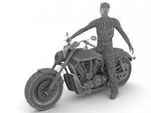 Chopper Biker 3 3D Model