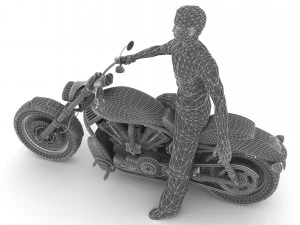 Chopper Biker 3 3D Model