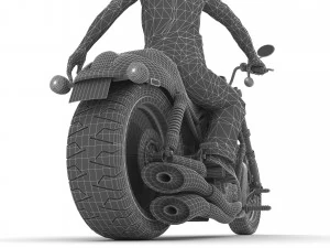 Chopper Biker 3 3D Model