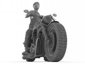 Chopper Biker 3 3D Model