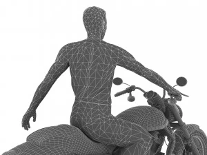 Chopper Biker 3 3D Model
