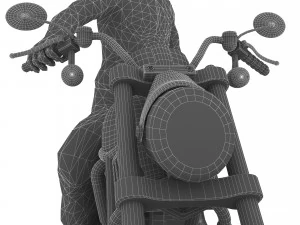 Chopper Biker 3 3D Model