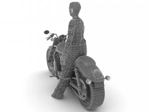 Chopper Biker 3 3D Model