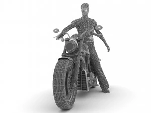 Chopper Biker 3 3D Model