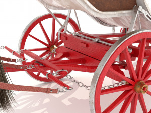 Horse Carriage 4K 3D Model