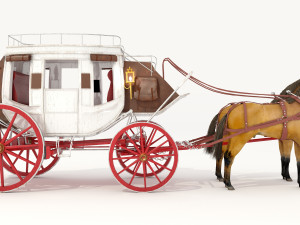Horse Carriage 4K 3D Model