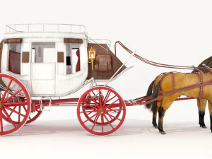 Horse Carriage 4K 3D Model