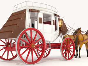 Horse Carriage 4K 3D Model
