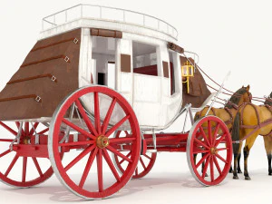 Horse Carriage 4K 3D Model