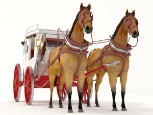 Horse Carriage 4K 3D Model