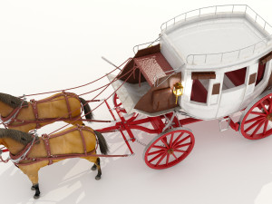 Horse Carriage 4K 3D Model