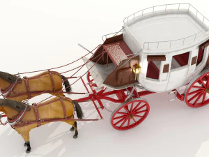 Horse Carriage 4K 3D Model