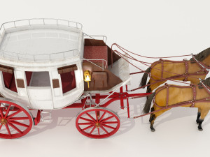 Horse Carriage 4K 3D Model