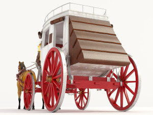 Horse Carriage 4K 3D Model