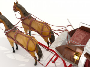 Horse Carriage 4K 3D Model