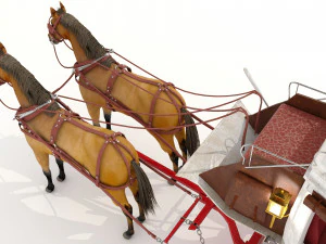 Horse Carriage 4K 3D Model